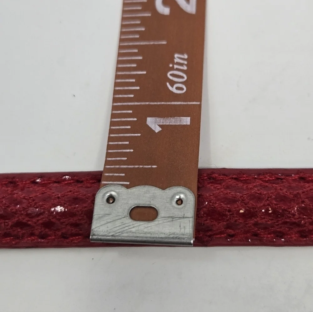 WHITE HOUSE BLACK MARKET WHBM RED FAUX SNAKESKIN BOW BELT WOMEN SMALL STRUCTURED